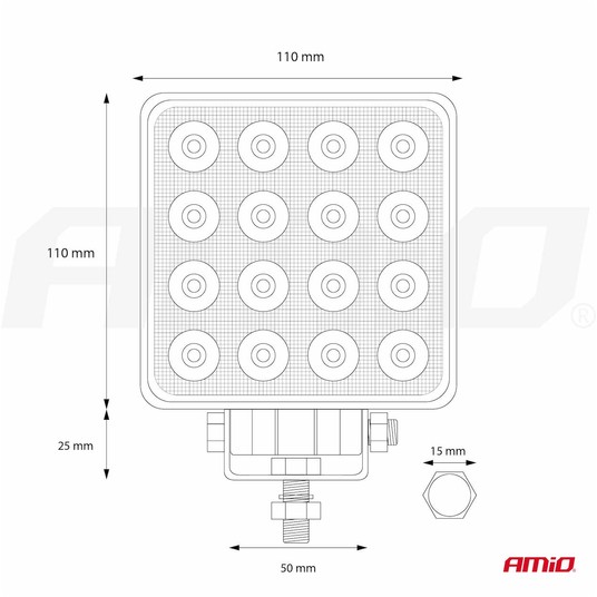 01700 LED AWL05 EMC 16 LED 108x108 48W FLAT 9-60VV -photo number 3