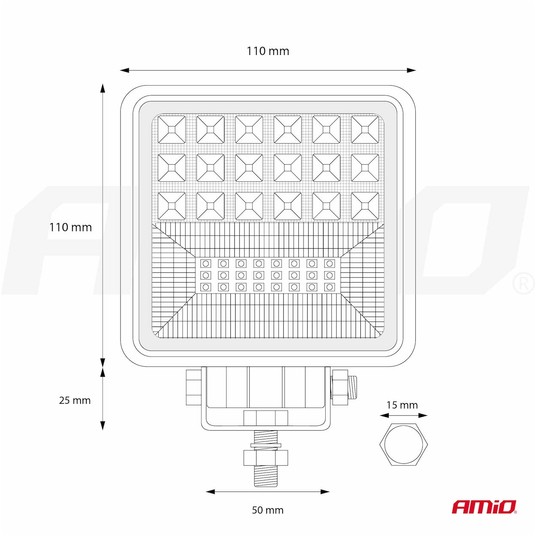 02426 AWL12 42LED 110x110 45W COMBO 9-36V 2F -photo number 7