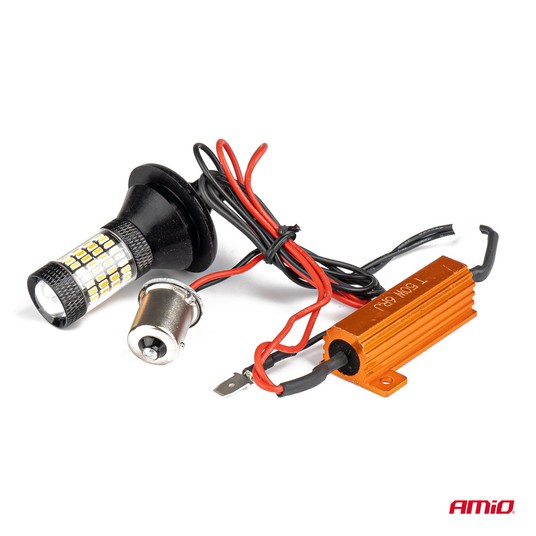 2w1 Światła do jazdy dziennej LED z kierunkowskazem PY21W AMIO-02451 -zdjęcie numer 3