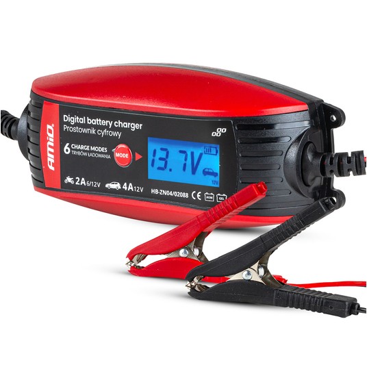 AMiO Prostownik cyfrowy 6V/12V - 2A/4A - DVL DBC-4 -photo number 1
