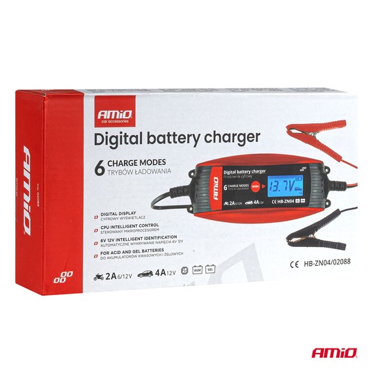 AMiO Prostownik cyfrowy 6V/12V - 2A/4A - DVL DBC-4 -photo number 2