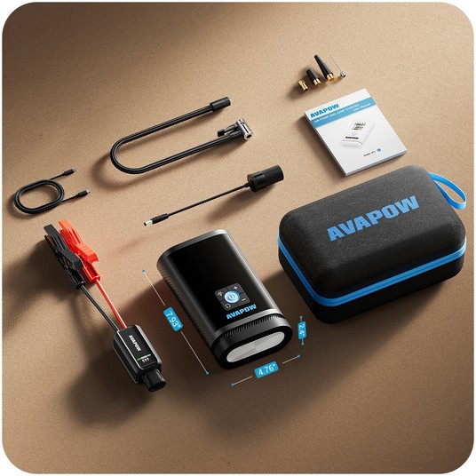 AVAPOW Jump Starter Booster JP3 PRO z Kompresorem Air Pump 3000 A -zdjęcie numer 8