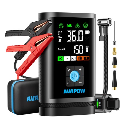 AVAPOW Jump Starter Booster JP3 PRO z Kompresorem Air Pump 3000 A -zdjęcie numer 13