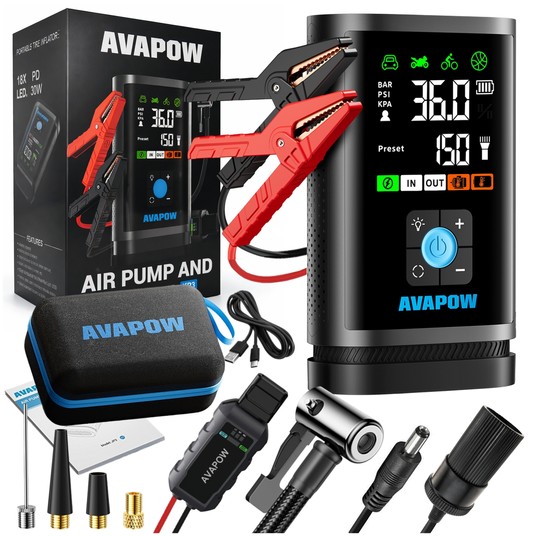 AVAPOW Jump Starter Booster JP3 PRO z Kompresorem Air Pump 3000 A -zdjęcie numer 1