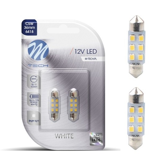 Dioda LED L028 - C5W 36mm 6xSMD2835 biała -zdjęcie numer 1