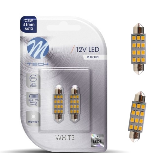 Dioda LED L030 - C5W 41mm 12xSMD2835 biała -zdjęcie numer 1