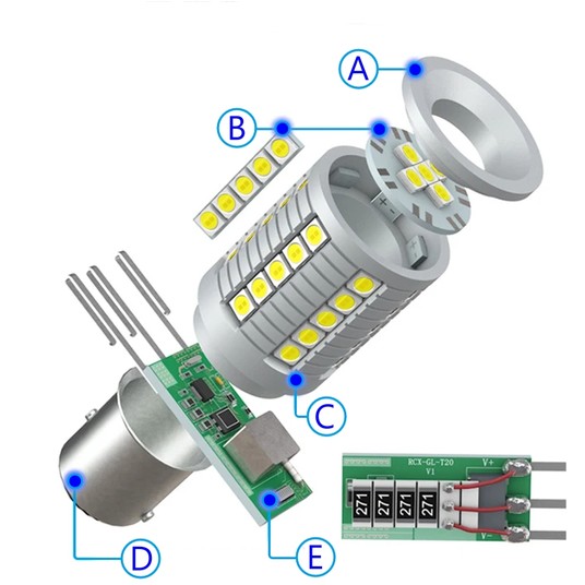 EM Automoti Żar. LED S1 P21/5W 1157 Bay15d Biała -photo number 6