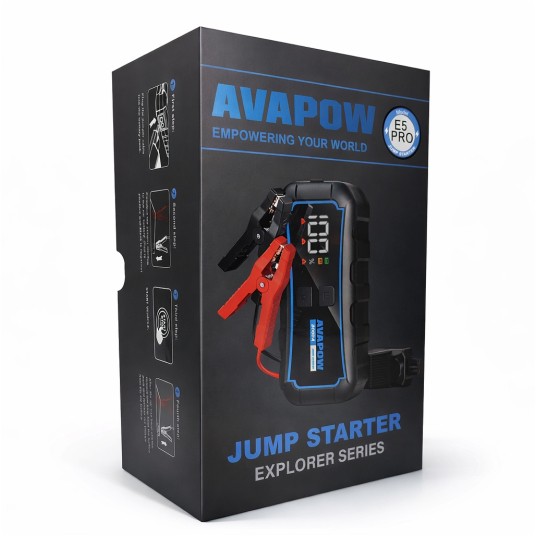 EM Automotive® Booster Rozruchowy Jump Starter Powerbank z Latarką 2000A 12000 mAh E5 PRO -zdjęcie numer 2