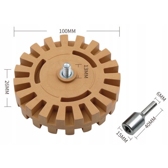 EM Automotive® Dysk Gumowy do Usuwania Kleju i Naklejek z Felg z Adapterem -zdjęcie numer 4