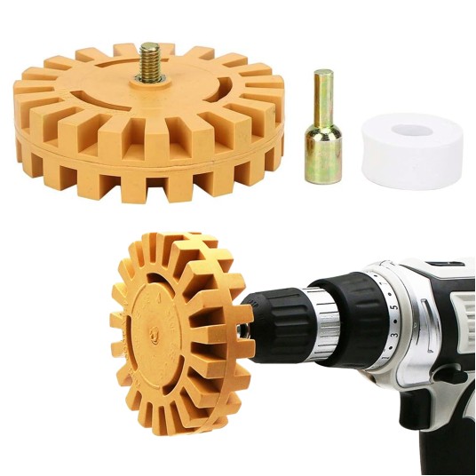 EM Automotive® Dysk Gumowy do Usuwania Kleju i Naklejek z Felg z Adapterem -zdjęcie numer 1