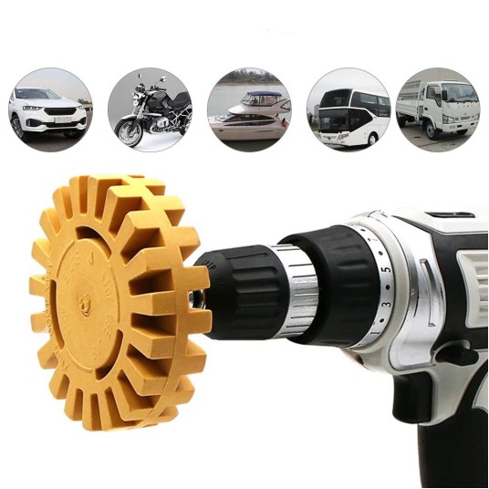 EM Automotive® Dysk Gumowy do Usuwania Kleju i Naklejek z Felg z Adapterem -zdjęcie numer 2