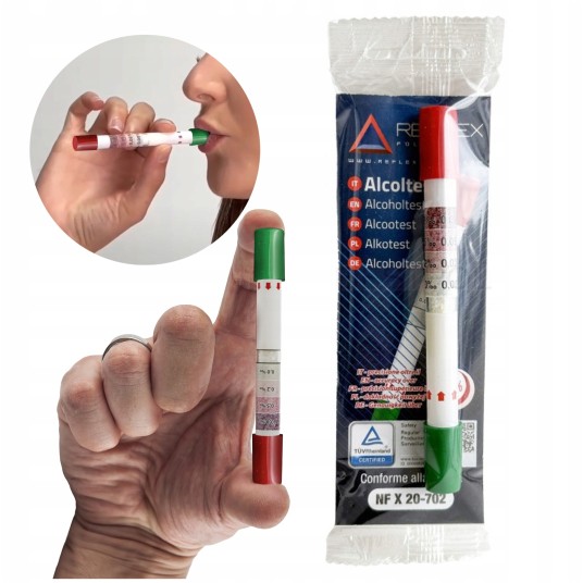 EM Automotive® Jednorazowy Tester Alkoholu Certyfikowany Alkotest Samochodowy Reflex -zdjęcie numer 1