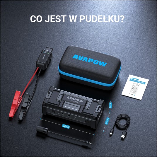 EM Automotive® Jump Starter Booster AVAPOW T8 MAX 6000A 24000 mAh 88,8 Wh z Latarką -zdjęcie numer 5