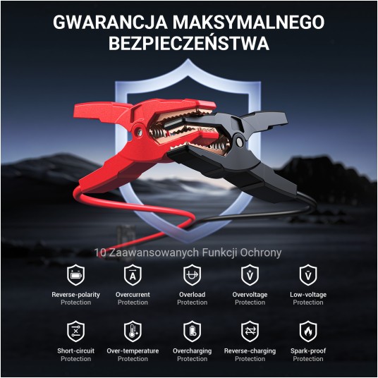 EM Automotive® Jump Starter Booster AVAPOW T8 MAX 6000A 24000 mAh 88,8 Wh z Latarką -zdjęcie numer 7