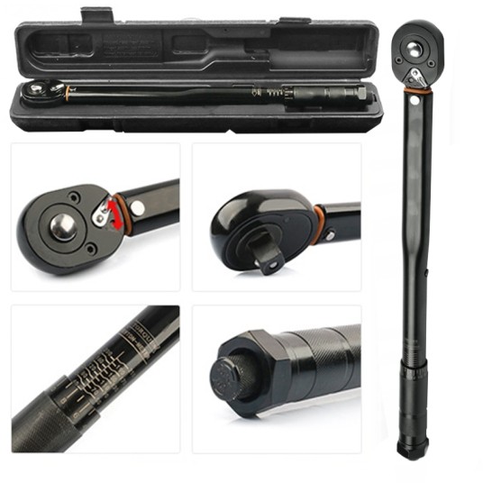 EM Automotive® Klucz Dynamometryczny 1/2 Cala 12,5 mm 28 do 210 Nm CrV Dwustronny Czarny -zdjęcie numer 9