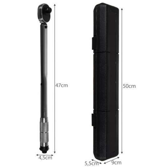 EM Automotive® Klucz Dynamometryczny 28 do 210 Nm Zestaw 1/2 Cala z Nasadkami -zdjęcie numer 8