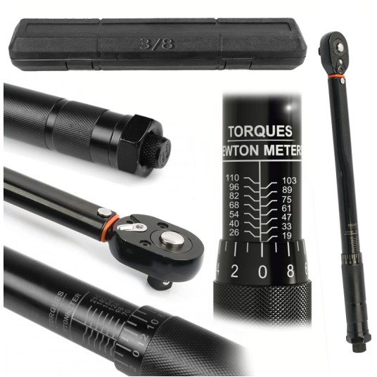 EM Automotive® Klucz Dynamometryczny z Blokadą 3/8 Cala 19 do 110 Nm Dwukierunkowy z Etui -zdjęcie numer 1