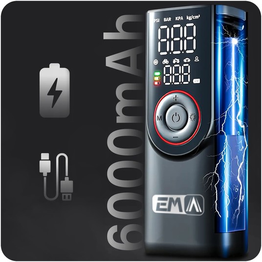 EM Automotive® Kompresor Akumulatorowy 120 W 6000 mAh Model 9466 Circle -zdjęcie numer 12