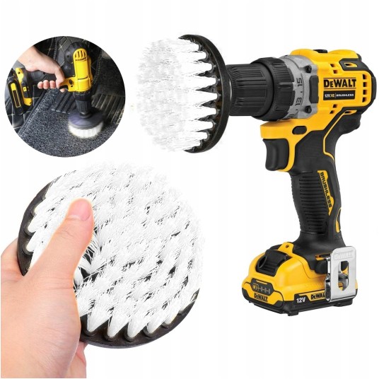 EM Automotive® Miękka Szczotka na Wkrętarkę Biała 10 cm -zdjęcie numer 1