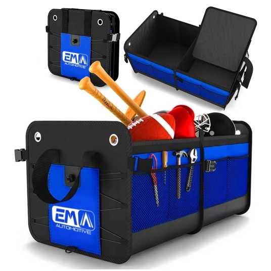 EM Automotive® Organizer do Bagażnika Samochodowego Składany ze Wzmocnionym Dnem i Klapą -zdjęcie numer 1