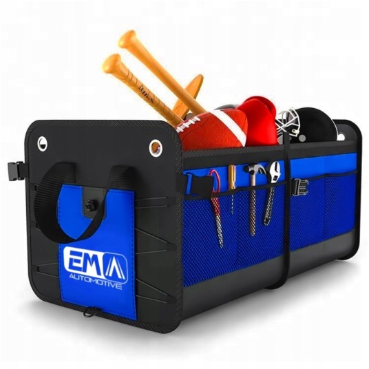 EM Automotive® Organizer do Bagażnika Samochodowego Składany ze Wzmocnionym Dnem i Klapą -zdjęcie numer 9