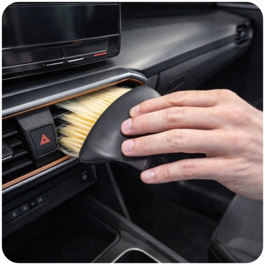 EM Automotive® Precyzyjny Pędzel Detailingowy do Czyszczenia Wnętrza Auta z Delikatnym Włosiem -zdjęcie numer 3