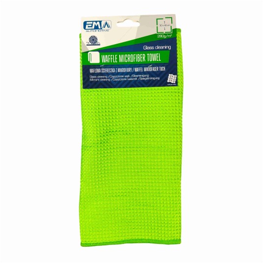 EM Automotive® Ściereczka Waflowa z Mikrofibry do Szyb i Lusterek 30x40 cm 280 GSM -zdjęcie numer 1