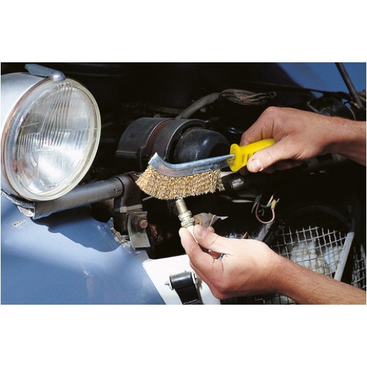 EM Automotive® Szczotka Druciana Mosiężna 245 mm Ręczna do Czyszczenia Felg -zdjęcie numer 4