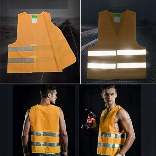 EM Automotive® Uniwersalna Kamizelka Odblaskowa Samochodowa Drogowa Ostrzegawcza Pomarańczowa -zdjęcie numer 6