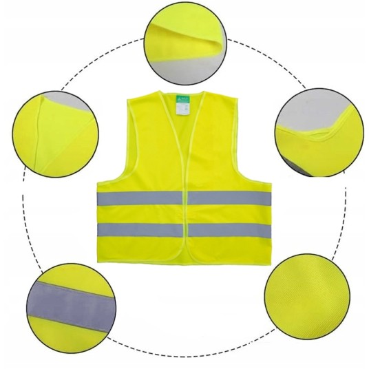 EM Automotive® Uniwersalna Kamizelka Odblaskowa Samochodowa Drogowa Ostrzegawcza Rowerowa -zdjęcie numer 9