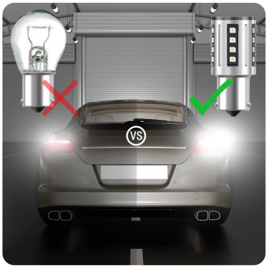 EM Automotive® Żarówka LED P21W BA15S S2 24 Diod SMD 3838 2350 LM CANBUS do Światła Wstecznego i DRL -zdjęcie numer 2