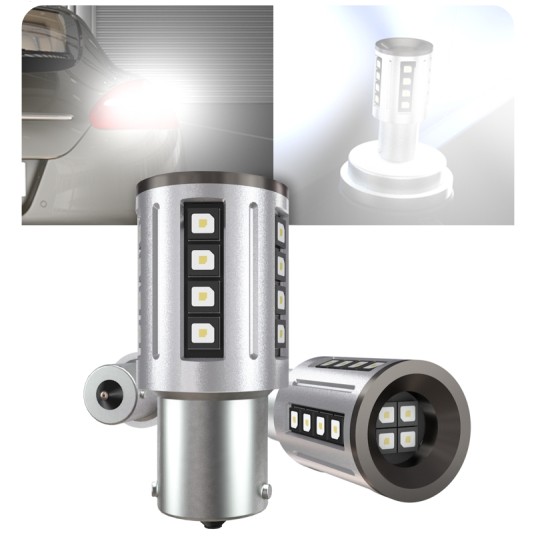 EM Automotive® Żarówka LED P21W BA15S S2 24 Diod SMD 3838 2350 LM CANBUS do Światła Wstecznego i DRL -zdjęcie numer 3