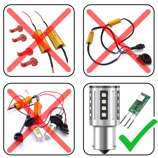 EM Automotive® Żarówka LED P21W BA15S S2 24 Diod SMD 3838 2350 LM CANBUS do Światła Wstecznego i DRL -zdjęcie numer 4