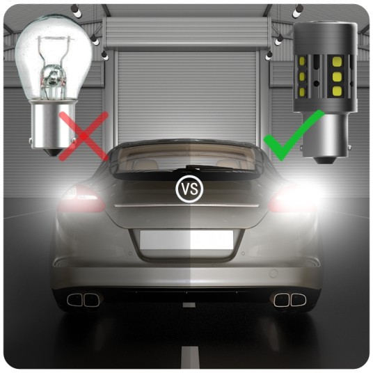 EM Automotive® Żarówka LED P21W BA15S S4 2800 LM CANBUS z Aktywnym Chłodzeniem -zdjęcie numer 7