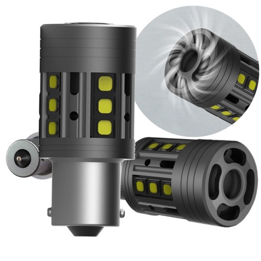 EM Automotive® Żarówka LED P21W BA15S S4 2800 LM CANBUS z Aktywnym Chłodzeniem -zdjęcie numer 1