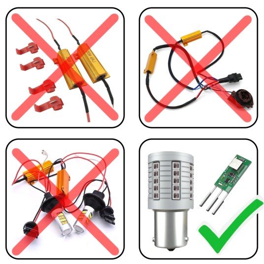 EM Automotive® Żarówka LED P21W Czerwona 40 Diod CSP SMD do Świateł Stop 1 Sztuka -zdjęcie numer 4