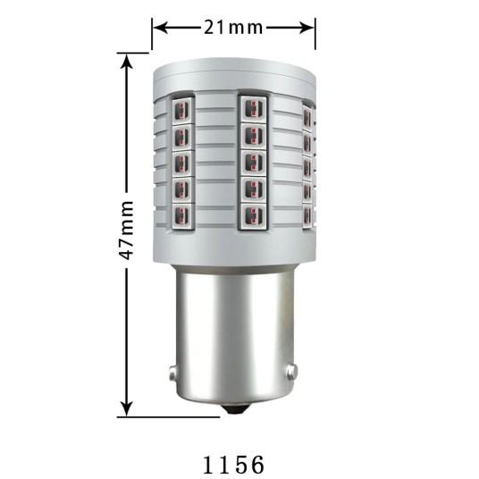 EM Automotive® Żarówka LED P21W Czerwona 40 Diod CSP SMD do Świateł Stop 1 Sztuka -zdjęcie numer 8