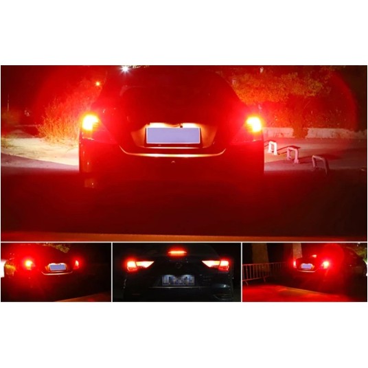 EM Automotive® Żarówka LED P21W Czerwona 40 Diod CSP SMD do Świateł Stop 1 Sztuka -zdjęcie numer 2