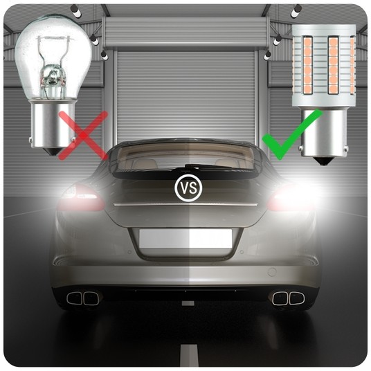 EM Automotive® Żarówka LED S1 PY21W BAU15s 7057 Amber CANBUS -zdjęcie numer 3