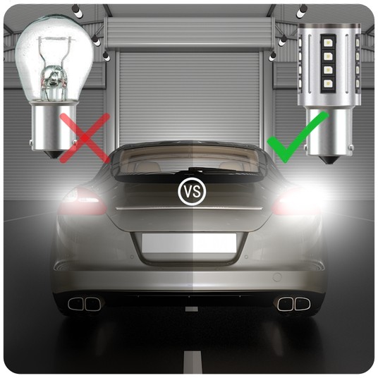 EM Automotive Żarówka LED S2 P21W 1156 Biała -photo number 2