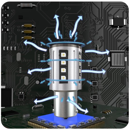EM Automotive Żarówka LED S2 P21W 1156 Biała -photo number 5