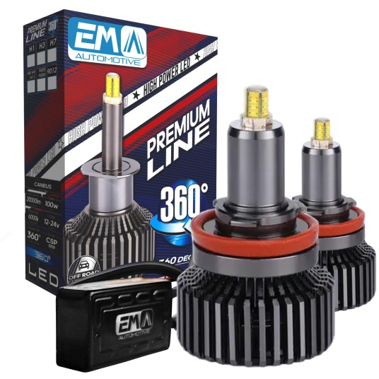 EM Automotive® Żarówki LED CSP H8 H9 H11 100 W 20000 LM CANBUS 360 Stopni -zdjęcie numer 1