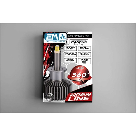EM Automotive® Żarówki LED CSP H8 H9 H11 100 W 20000 LM CANBUS 360 Stopni -zdjęcie numer 7