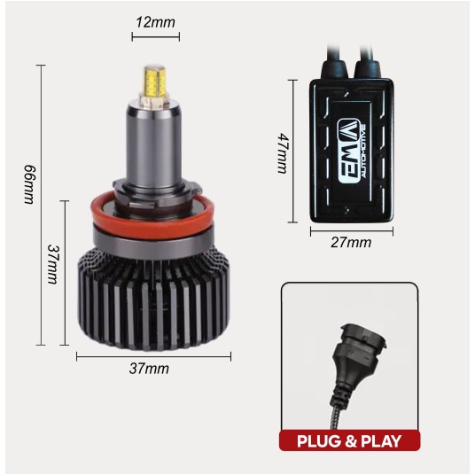 EM Automotive® Żarówki LED CSP H8 H9 H11 100 W 20000 LM CANBUS 360 Stopni -zdjęcie numer 17