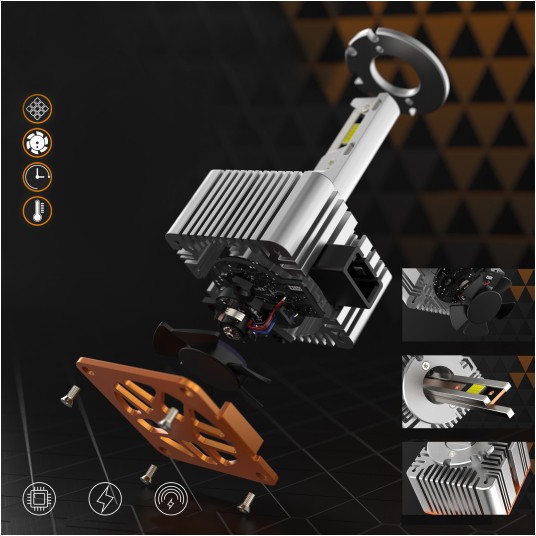 EM Automotive® Żarówki LED D1S 6500K 20000 LM CANBUS Plug and Play Zamiennik Xenon Komplet 2 Sztuki -zdjęcie numer 4
