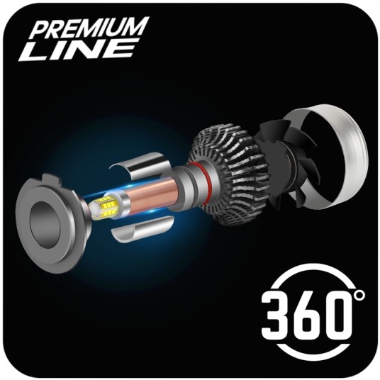EM Automotive® Żarówki LED H7 Premium Line 100 W 6000K CANBUS 360 Stopni z Soczewką -zdjęcie numer 9