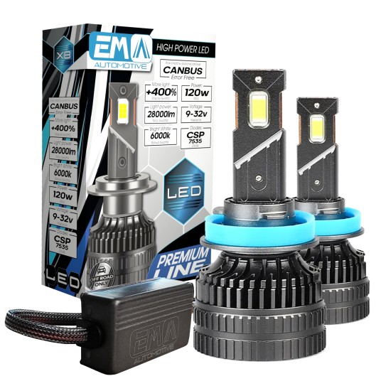 EM Automotive® Żarówki Retrofit LED H8 H9 H11 120 W 28000 LM CANBUS -zdjęcie numer 2