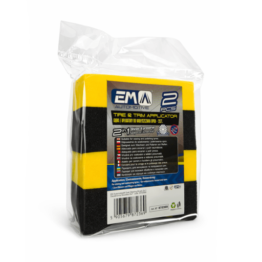 EM Automotive® Zestaw 2 Aplikatorów do Opon Gąbki w Kształcie Półksiężyca -zdjęcie numer 2
