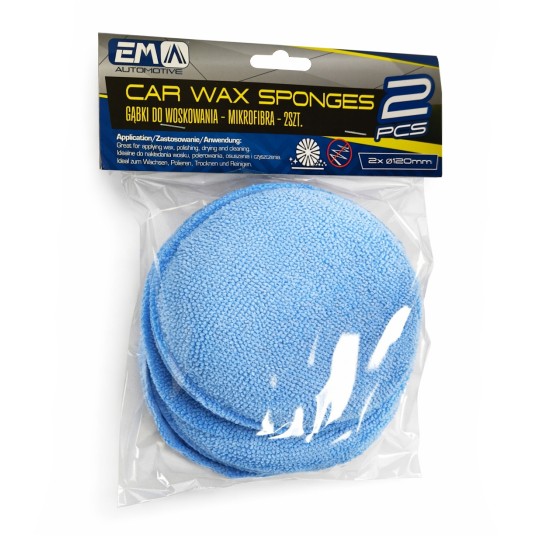EM Automotive® Zestaw 2 Aplikatorów Gąbkowych do Woskowania i Polerowania Samochodu 125 mm -zdjęcie numer 2