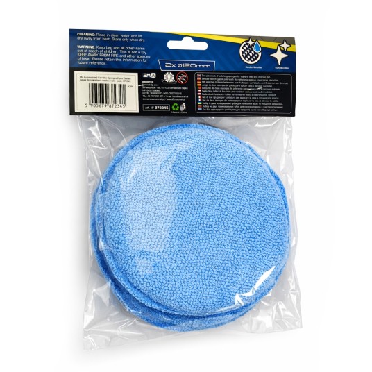 EM Automotive® Zestaw 2 Aplikatorów Gąbkowych do Woskowania i Polerowania Samochodu 125 mm -zdjęcie numer 3